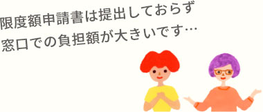 限度額申請書は提出しておらず窓口での負担額が大きいです…