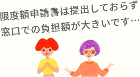 限度額申請書は提出しておらず窓口での負担額が大きいです…